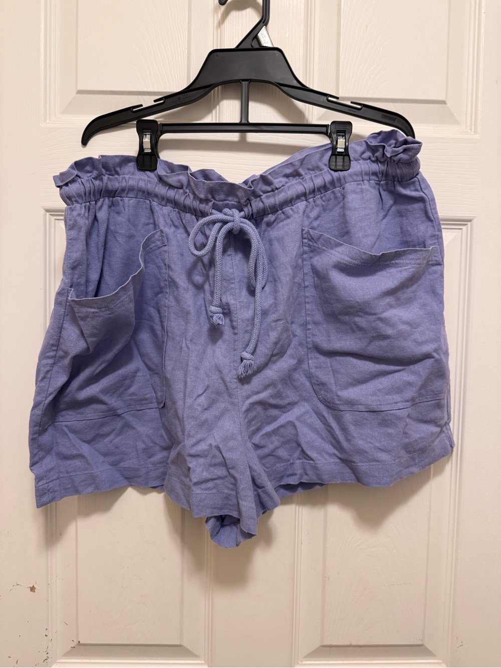 Linen-Blend Drawstring Women’s Shorts